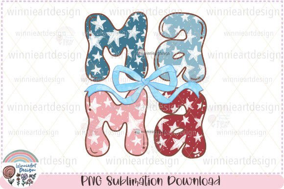 An American Mama Doodle Letter for Graphics and T-Shirt Designs