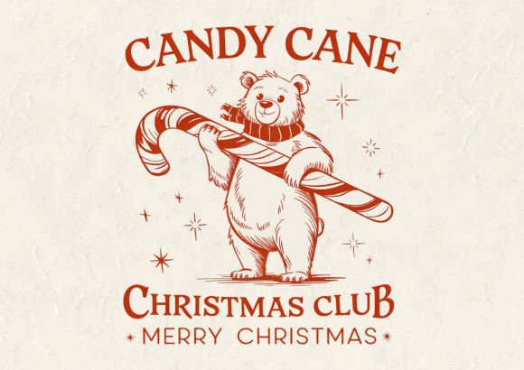 Candy Cane Christmas Club: A Festive Graphic Design Asset