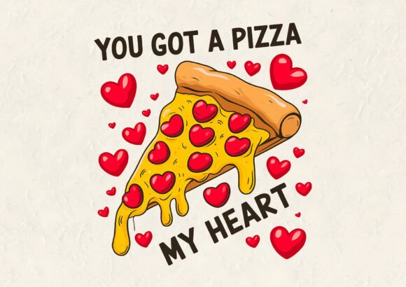 Crafting with Love: A Pizza Valentine Graphic for Seasonal Products