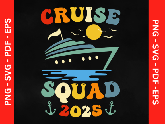 Cruise Squad 2025: A Vibrant Graphic for T-Shirt Designs