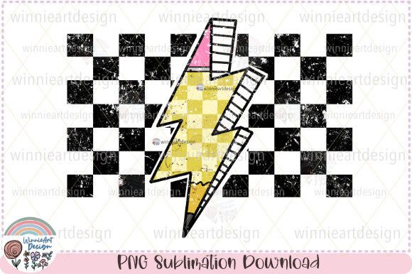 Design Review: Checkered Lightning Bolt Pencil Grunge