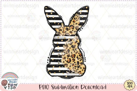 Easter Bunny Leopard Doodle: A Graphic Asset for Playful T-Shirt Designs