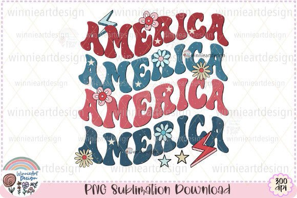 Groovy 4th of July Graphics for T-Shirt Designs & Blogging