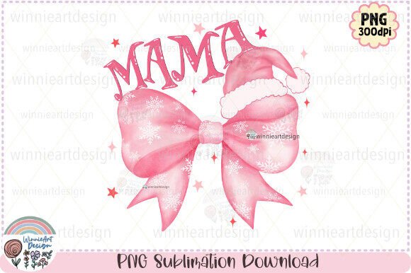 Mama Claus Coquette: A Pink Retro Graphic for Holiday Brands