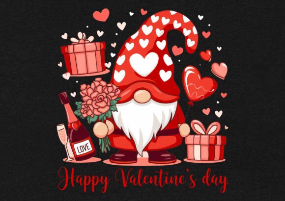 Romantic Gonk Gnome Valentine PNG for T-Shirt Designs