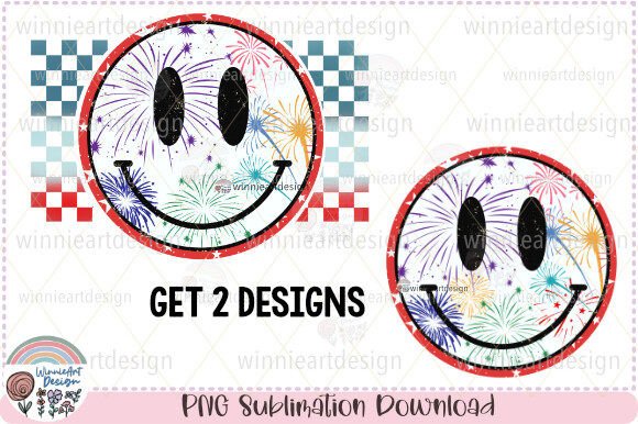 The 4th of July Firework Happy Smile Checker: A Graphic Powerhouse for T-Shirt Designs