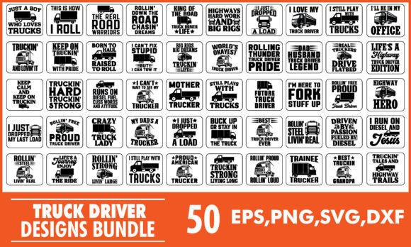 Truck Driver Graphics for Merchandise & T-Shirt Designs